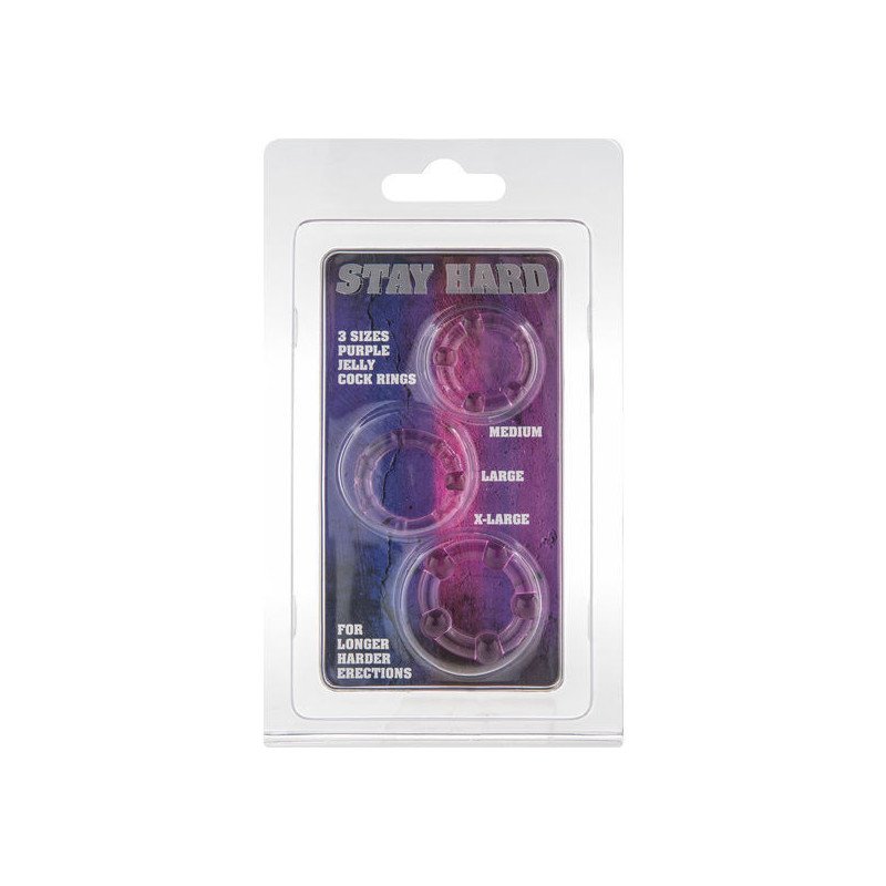 SIETE CREACIONES - CONJUNTO DE TRES ANILLOS PARA PENE COLOR LILA