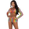 LEG AVENUE - CONJUNTO DE TRES PIEZAS MULTICOLOR