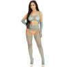 LEG AVENUE - TOP CORTO, MEDIAS Y GUANTES AZULES