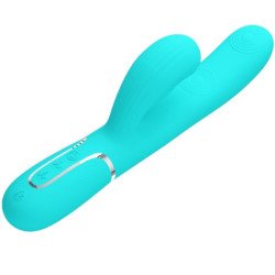 PRETTY LOVE - PERLITA VIBRADOR MULTIFUNCIÓN 3 EN 1 PARA EL PUNTO G VERDE AGUA