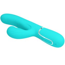 PRETTY LOVE - PERLITA VIBRADOR MULTIFUNCIÓN 3 EN 1 PARA EL PUNTO G VERDE AGUA