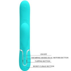 PRETTY LOVE - PERLITA VIBRADOR MULTIFUNCIÓN 3 EN 1 PARA EL PUNTO G VERDE AGUA