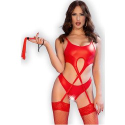 CHILIROSE - CR 4625 CONJUNTO DE CUATRO PIEZAS SIN ENTREPIERNA ROJO M