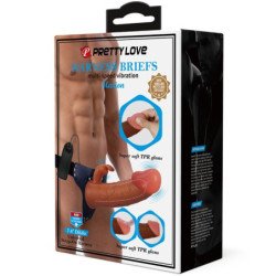 PRETTY LOVE - MARION HARNESS BRAGUITAS UNIVERSALES CON DILDO VIBRADOR DE 19 CM MARRÓN