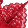 SUBBLIME - BABYDOLL SATINADO CON ENCAJE ROJO L/XL