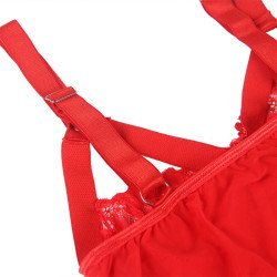 SUBBLIME - TEDDY CON DETALLE DE LIGUERO EN EL PECHO, ROJO, TALLA S/M
