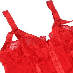 SUBBLIME - TEDDY CON DETALLE DE LIGUERO EN EL PECHO, ROJO, TALLA S/M