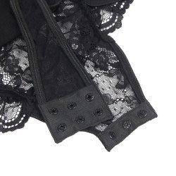 SUBBLIME - TEDDY CON LIGUERO, DETALLE DE ENCAJE Y TIRAS NEGRO L/XL