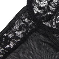 SUBBLIME - TEDDY CON LIGUERO, DETALLE DE ENCAJE Y TIRAS NEGRO L/XL