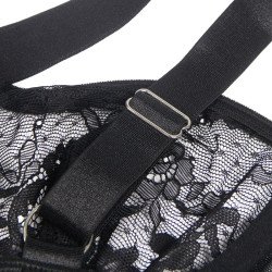 SUBBLIME - TEDDY CON LIGUERO, DETALLE DE ENCAJE Y TIRAS NEGRO L/XL