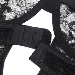 SUBBLIME - TEDDY CON LIGUERO, DETALLE DE ENCAJE Y TIRAS NEGRO L/XL
