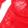 SUBBLIME - TEDDY CON LIGUERO, DETALLE DE ENCAJE Y RAYAS ROJO S/M