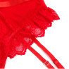 SUBBLIME - TEDDY CON LIGUERO, DETALLE DE ENCAJE Y RAYAS ROJO S/M