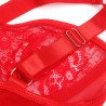 SUBBLIME - TEDDY CON LIGUERO, DETALLE DE ENCAJE Y RAYAS ROJO S/M