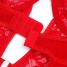 SUBBLIME - TEDDY CON LIGUERO, DETALLE DE ENCAJE Y RAYAS ROJO S/M