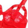 SUBBLIME - TEDDY CON LIGUERO, DETALLE DE ENCAJE Y RAYAS ROJOS L/XL
