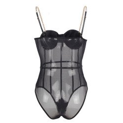 SUBBLIME - BODY CON TIRANTES DE CADENA NEGRA TALLA S/M