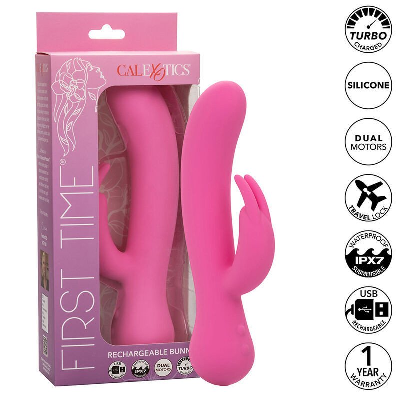 CALEXOTICS - FIRST TIME VIBRADOR RABBIT RECARGABLE ROSA