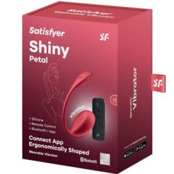 SATISFACTOR - ESTIMULADOR DE PUNTO G CON CONTROL REMOTO DE PÉTALOS BRILLANTES ROJO APLICACIÓN GRATUITA