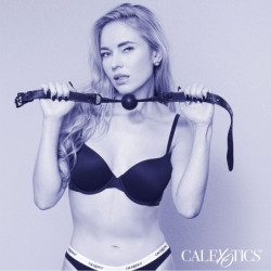 CALEXOTICS - MORDAZ DE BOLA NOCTURNA DE SILICONA NEGRA