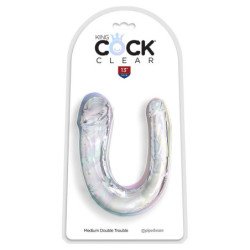 KING COCK - DOBLE PROBLEMA DOBLE DILDO 33 CM TRANSPARENTE
