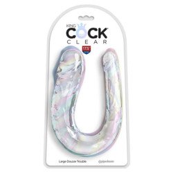 KING COCK - DOBLE PROBLEMA DOBLE DILDO 44 CM TRANSPARENTE