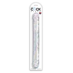 KING COCK - DOBLE PROBLEMA DOBLE DILDO 46 CM TRANSPARENTE