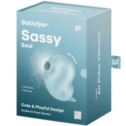 SATISFYER - ESTIMULADOR Y VIBRADOR DE SELLOS AZULES SASSY