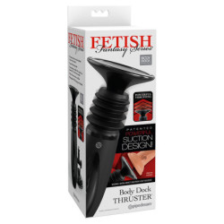 FETISH FANTASY SERIE - ABRAZADERA PARA DILDO CON EMPUJE CORPORAL Y 7 MODOS DE EMPUJE, COLOR NEGRO
