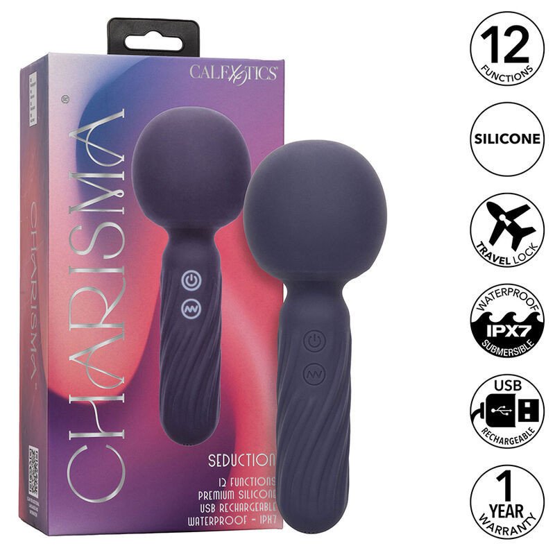 CALEXOTICS - MASAJEADOR DE SEDUCCIÓN CHARISMA 12 FUNCIONES 17,75 CM X 6,25 CM MORADO