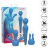 CALEXOTICS - KIT DE ALTA CALIDAD VIBRADORA VARITA 10 VIBRACIONES AZUL