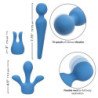 CALEXOTICS - KIT DE ALTA CALIDAD VIBRADORA VARITA 10 VIBRACIONES AZUL