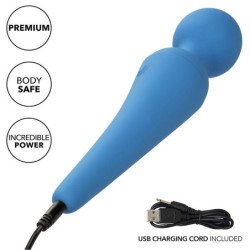 CALEXOTICS - KIT DE ALTA CALIDAD VIBRADORA VARITA 10 VIBRACIONES AZUL