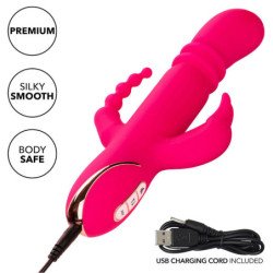 CALEXOTICS - VIBRADOR TRIPLE CON CALENTAMIENTO JACK FANTASY ROSA CONEJO