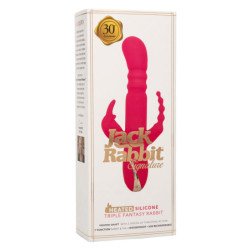 CALEXOTICS - VIBRADOR TRIPLE CON CALENTAMIENTO JACK FANTASY ROSA CONEJO
