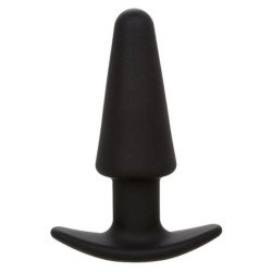CALEXOTICS - TAPÓN ANAL CÓNICO ROCK BOTTOM 10 VIBRACIONES SILICONA NEGRA