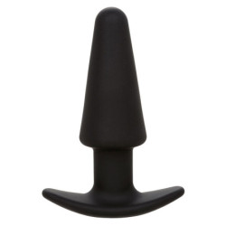 CALEXOTICS - TAPÓN ANAL CÓNICO ROCK BOTTOM 10 VIBRACIONES SILICONA NEGRA
