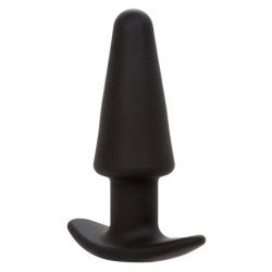 CALEXOTICS - TAPÓN ANAL CÓNICO ROCK BOTTOM 10 VIBRACIONES SILICONA NEGRA