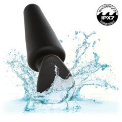 CALEXOTICS - TAPÓN ANAL CÓNICO ROCK BOTTOM 10 VIBRACIONES SILICONA NEGRA