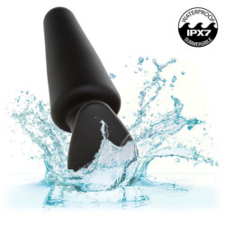 CALEXOTICS - TAPÓN ANAL CÓNICO ROCK BOTTOM 10 VIBRACIONES SILICONA NEGRA
