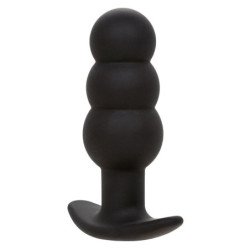 CALEXOTICS - TAPÓN ANAL CON CUENTAS ROCK BOTTOM 10 VIBRACIONES SILICONA NEGRA