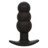 CALEXOTICS - TAPÓN ANAL CON CUENTAS ROCK BOTTOM 10 VIBRACIONES SILICONA NEGRA