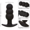 CALEXOTICS - TAPÓN ANAL CON CUENTAS ROCK BOTTOM 10 VIBRACIONES SILICONA NEGRA