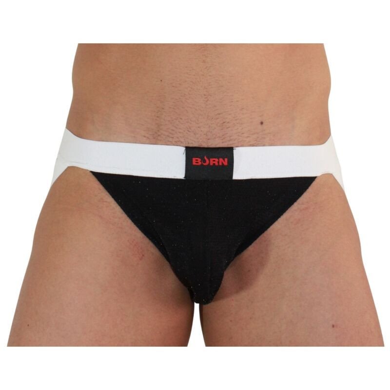 BURN - 004 JOCK NEGRO BRILLANTE / BLANCO XL