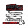 KINK - COLLAR DE ENCAJE CON CINTURÓN DE PIEL AUTÉNTICA DE 105 CM / 44 X 5,5 CM