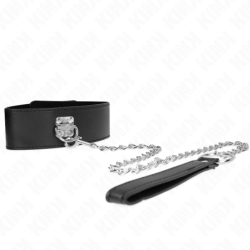 KINK - COLLAR CON CINTURÓN DE 65 CM CON CORREA ANCHA NEGRA AJUSTABLE DE 33,5 A 41 CM X 5 CM