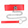 KINK - COLLAR CON CINTURÓN DE 65 CM CON CORREA ROJA ANCHA AJUSTABLE DE 33,5 A 41 CM X 5 CM