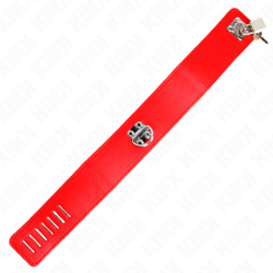 KINK - COLLAR CON CINTURÓN DE 65 CM CON CORREA ROJA ANCHA AJUSTABLE DE 33,5 A 41 CM X 5 CM