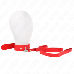 KINK - COLLAR CON CINTURÓN DE 116 CM, CORREA ROJO AJUSTABLE DE 32-50 CM X 8 CM