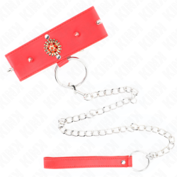 KINK - COLLAR DE DIAMANTES ROJOS CON CINTURÓN 65 CM AJUSIBLE 35-51 CM X 7 CM